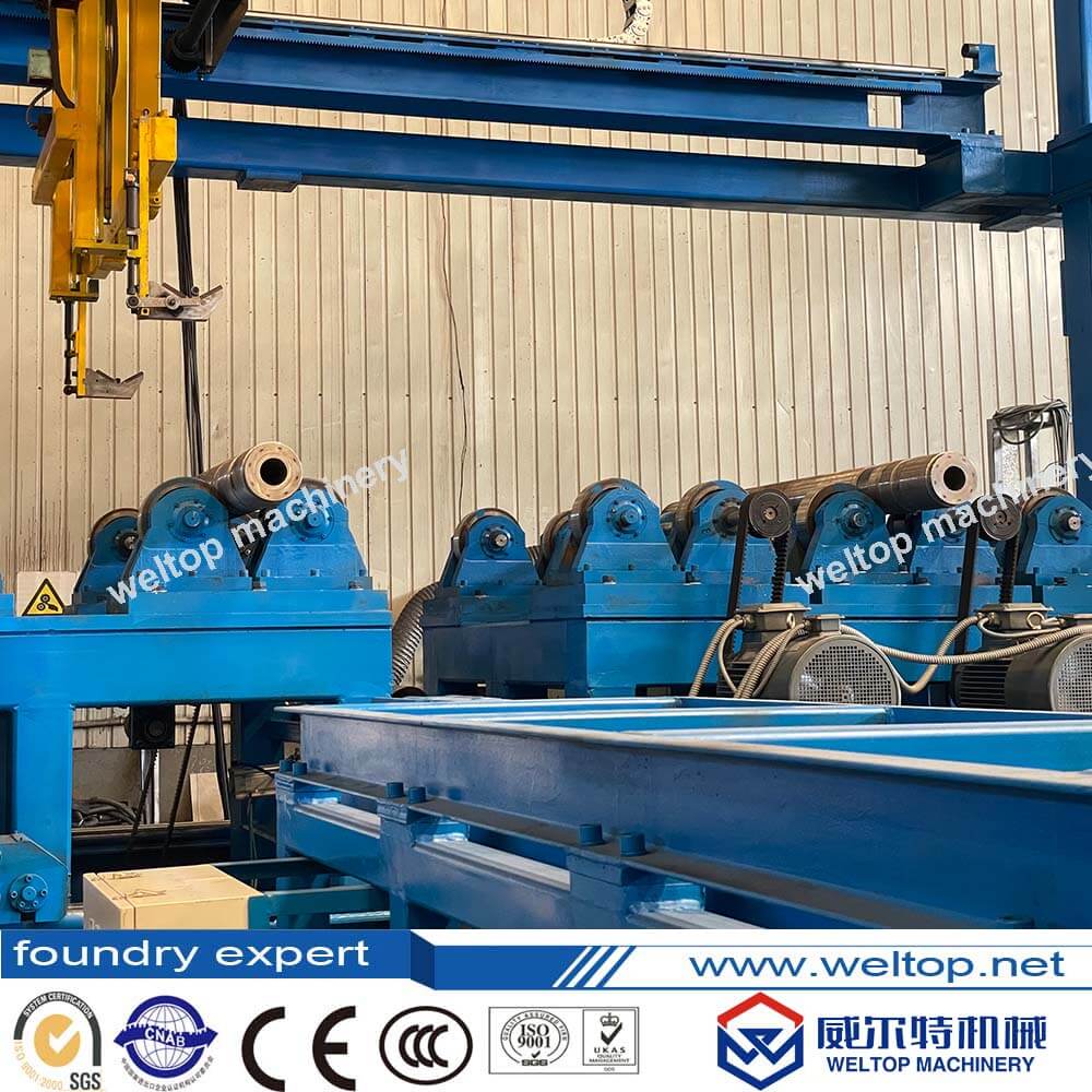 The Seven-station Cylinder Liner Centrifugal Casting Production Line