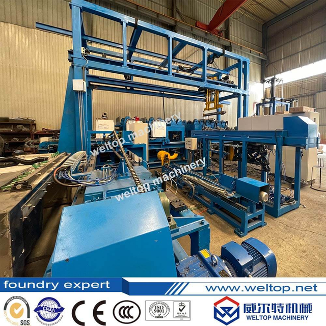 Линия производства калифугирования с семью станциями.